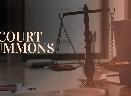 Court summons and legal paperwork