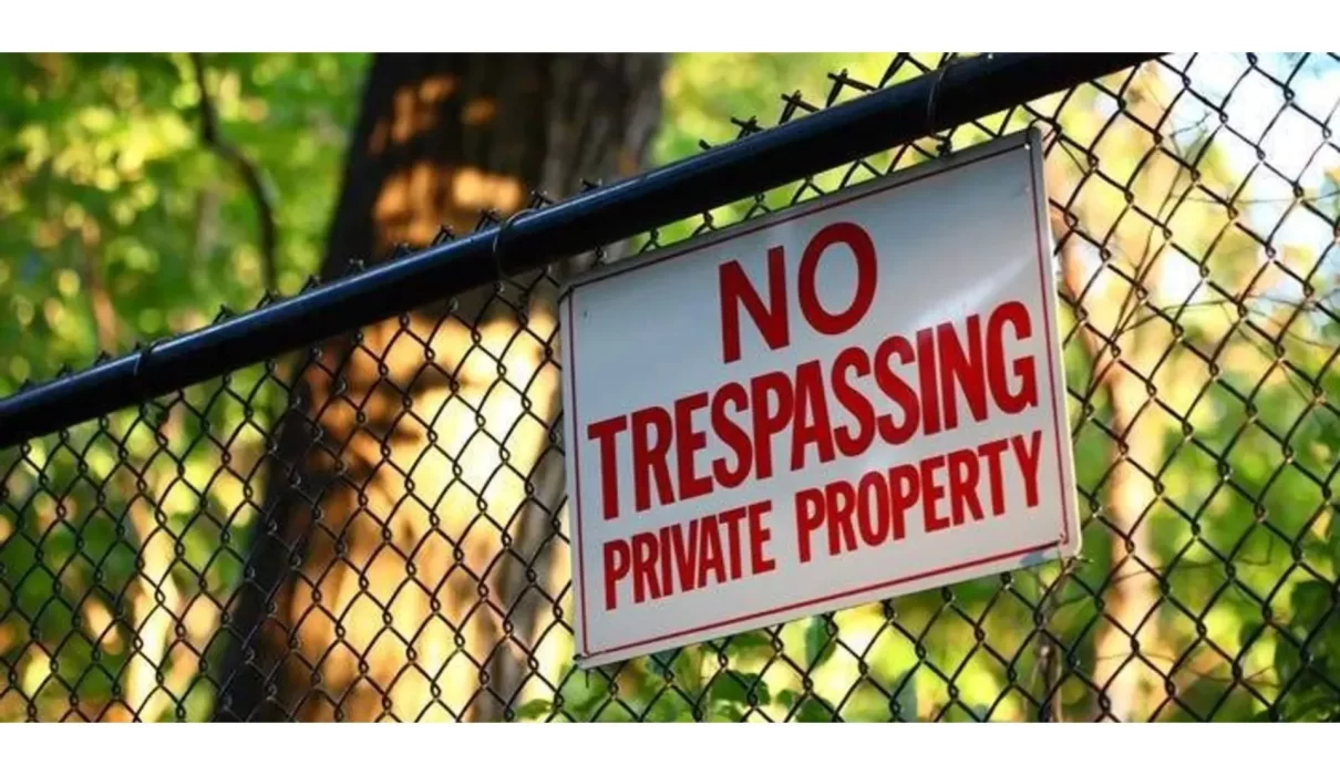 No trespassing private property