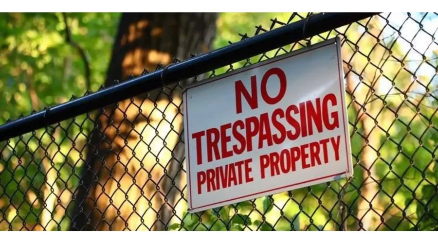 No trespassing private property